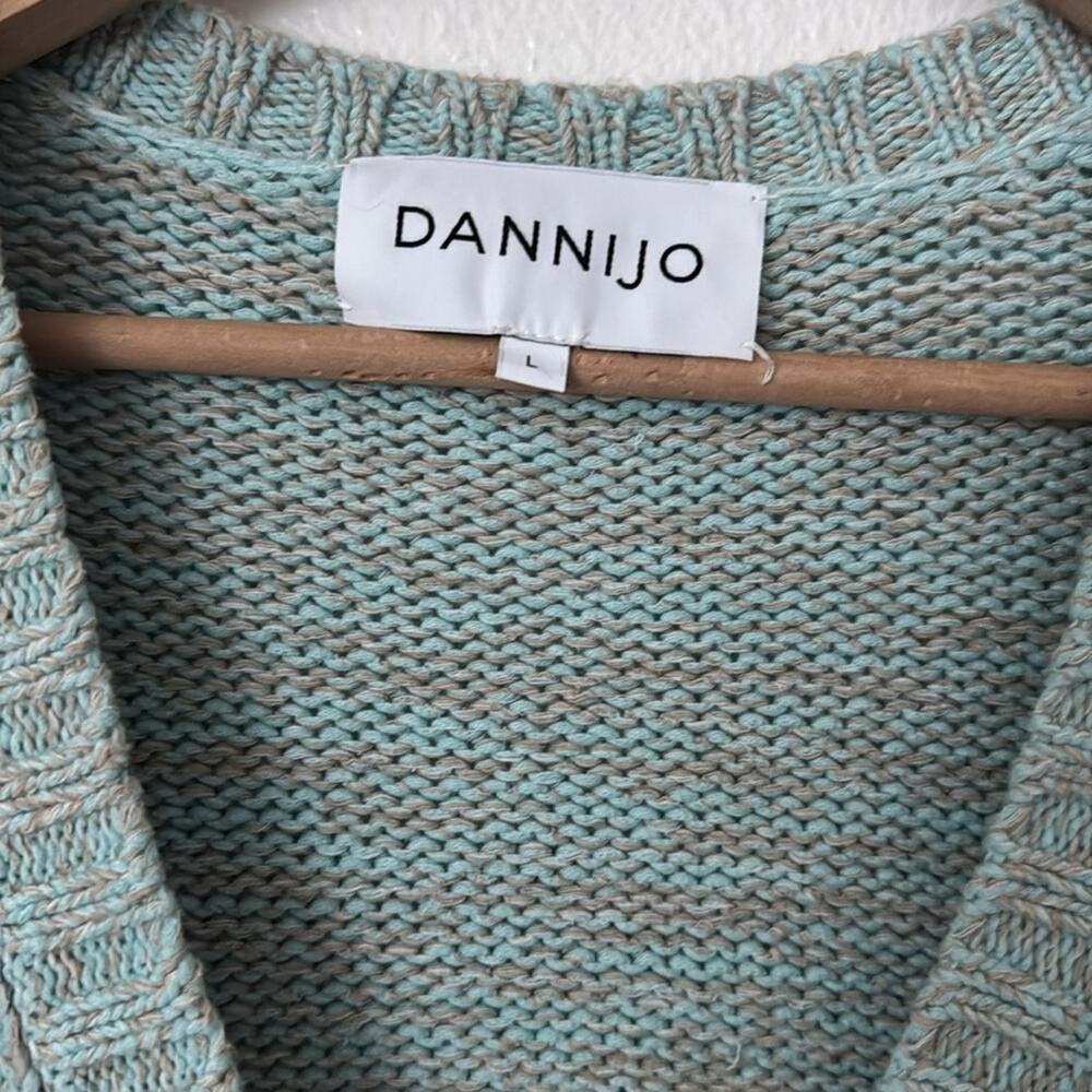 Dannijo L Cropped Cardigan With Pearl Buttons in Blue & Grey Heather - Picture 6 of 11